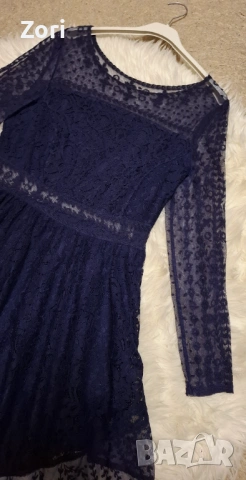 КРАСИВА тъмносиня рокля, снимка 6 - Рокли - 53600761