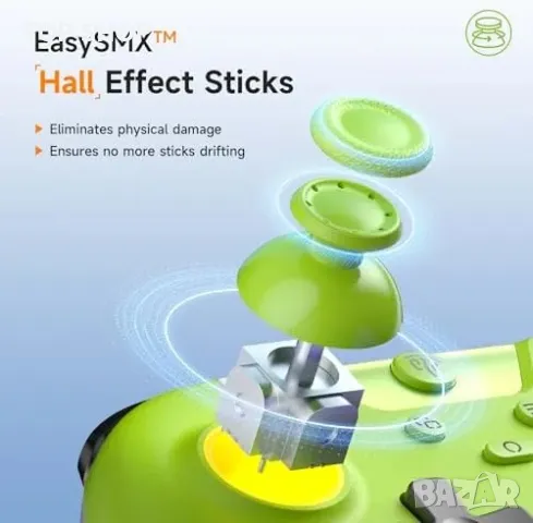 Нов EasySMX X05 Безжичен Контролер с RGB и Hall тригери за PC/Android/Switch/iPhone, снимка 4 - Друга електроника - 50015867