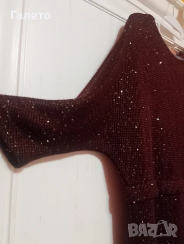 Красива бордо рокля , снимка 13 - Рокли - 50660659