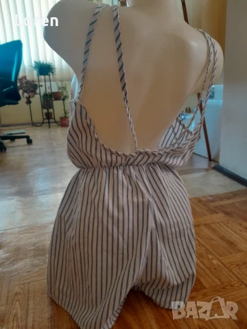 Подарявам!Къс гащеризон на бели и светло сини раета, снимка 6 - Гащеризони - 50557359