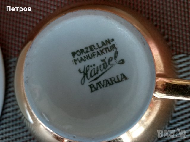 Антикварен и богато позлатен.Костен порцелан-Бавария.Маркиран.Ръчно изработен.Възможен коментар-цена, снимка 5 - Антикварни и старинни предмети - 40667437