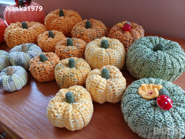 Декорация плетени тикви и гъбки, снимка 4 - Декорация за дома - 42290950