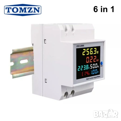 Подотчетен контролен електромер за DIN шина TOMZN 6 в 1 | 100A