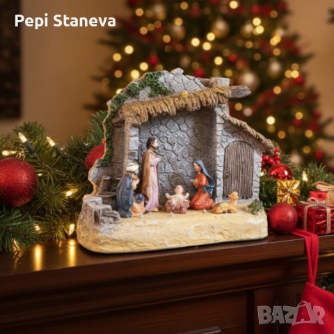 Коледна украса „Рождество Христово“ – готова настолна композиция, снимка 2 - Други стоки за дома - 52061048