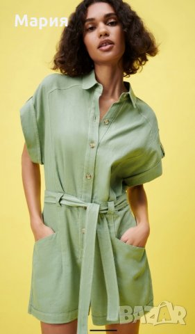Дамски зелен, къс гащеризон, снимка 1