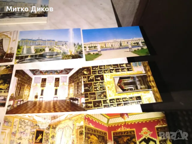 Петродворец Голямият дворец 16 картички от соца Ленинград като нови 1976г., снимка 2 - Колекции - 48452046