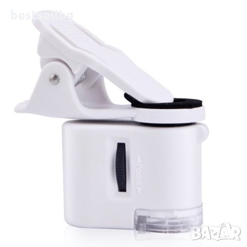 Лупа микроскоп UV лед осветление увеличение 60Х телефон макро обектив, снимка 2 - Други инструменти - 29016954