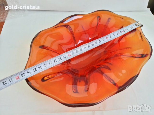  кристална  купа фруктиера цветно стъкло , снимка 5 - Антикварни и старинни предмети - 26820620