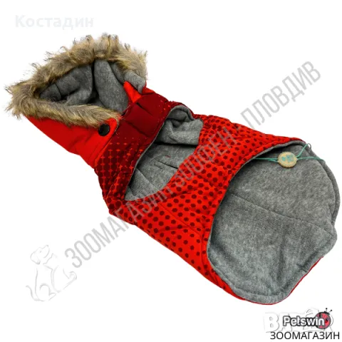 Яке за Куче/Коте - с Качулка - 7 размера - Red Dot - Червена разцветка - Freedog, снимка 2 - За кучета - 47941756