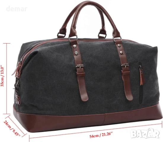 Платнена чанта за пътуване с голям капацитет 40-50 литра, черна, снимка 6 - Чанти - 50442865