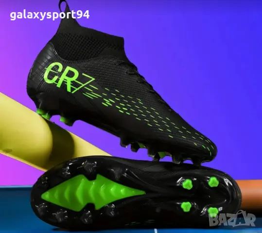 CR7 Детски Футболни бутони Роналдо Черно с Електрик НОВО Калеври 35, снимка 4 - Футбол - 49227582