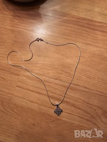 сребърен  йерусалимски кръст и сребърно синджирче за да те пази и закриля сребро, снимка 2 - Други - 49534046