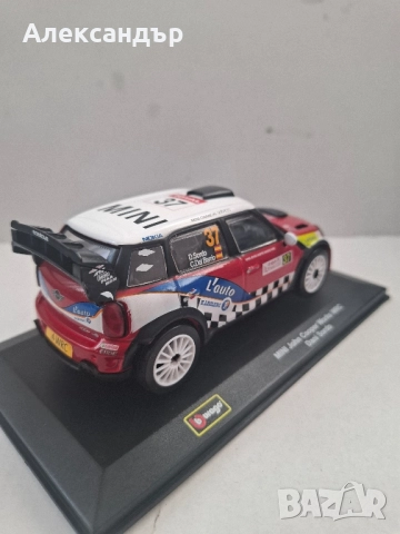 Burago рали автомобил Mini John Cooper Works WRC в мащаб 1/32, снимка 4 - Колекции - 51692076