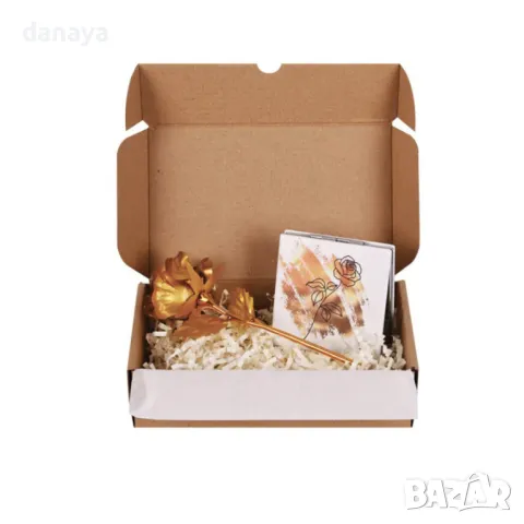 5640 Подаръчен комплект Специално за теб – златна роза и огледалце, снимка 3 - Декорация за дома - 48648308