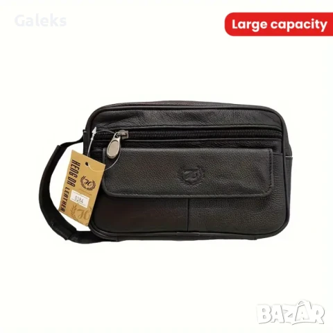 Малка ръчна мъжка чантичка тип Борсета / Кафява естествена кожа!, снимка 11 - Чанти - 49718303