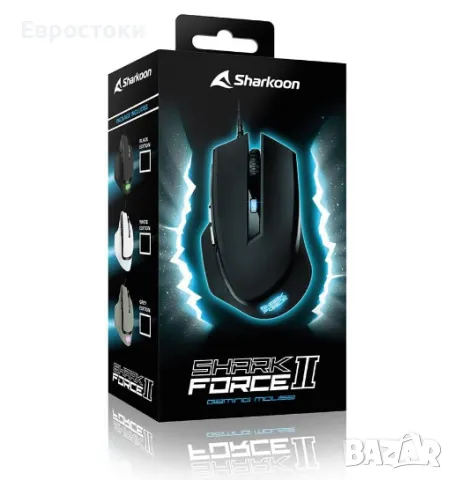 Геймърска мишка Sharkoon Shark Force II, кабелна мишка за игри, 4200 DPI, цвят: бяло, снимка 4 - Клавиатури и мишки - 47766710