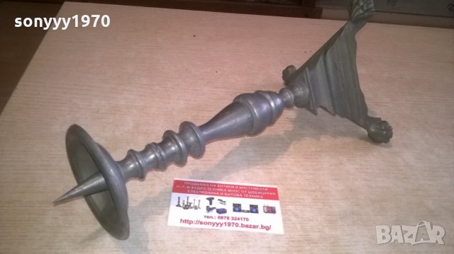 красив и стилен сив свещник-внос холандия-32х15см, снимка 2 - Колекции - 27902670