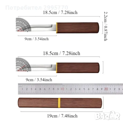 Две в 1 , два прави ножа от неръждаема стомана, снимка 6 - Ножове - 47202889