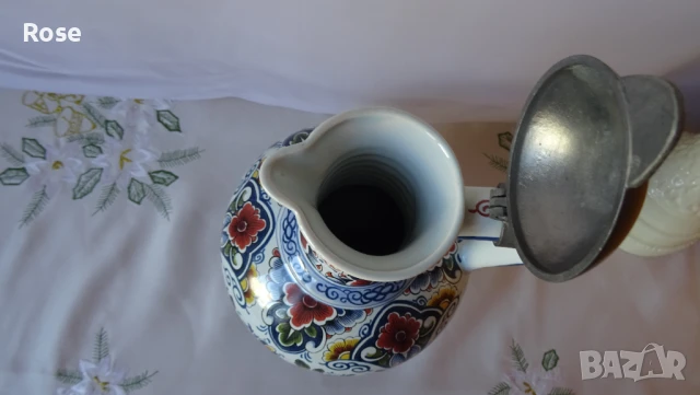 Стомна/кана с метален  капак- Antiquk  "Стар Делфт" , снимка 9 - Вази - 51425253