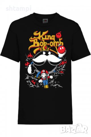 Детска тениска Nintendo King Bob Omb,Игра,Гейм,Геймър,Подарък,Изненада,Повод,Празник,Събитие.