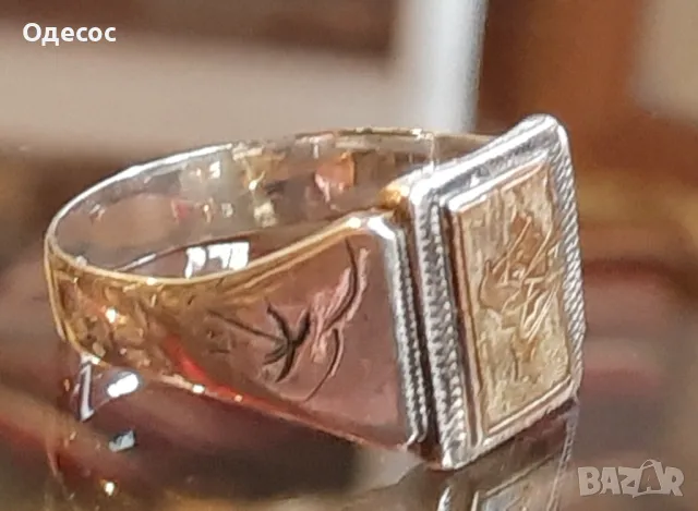 Много рядък  пръстен,сребро и злато,Вермахт,Германия,Крим, снимка 7 - Антикварни и старинни предмети - 48253776