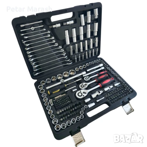 Гедоре KraftWorld 216 части 1/4″ 3/8″ 1/2″ CR-V – пълен комплект за професионалисти, снимка 6 - Куфари с инструменти - 50681229