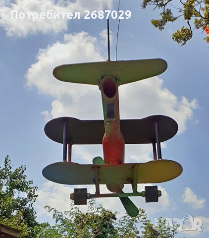  Биплан - Самолет от метал, висящ модел на самолет за красота, снимка 4 - Други - 37534060