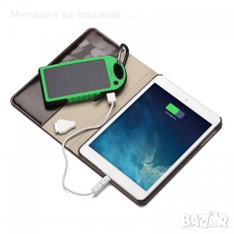 Външна батерия Amio Power Bank 20000 mAh Solar с 2 USB порта, светодиоден фенер,водоустойчива, снимка 3 - Други стоки за дома - 28462066