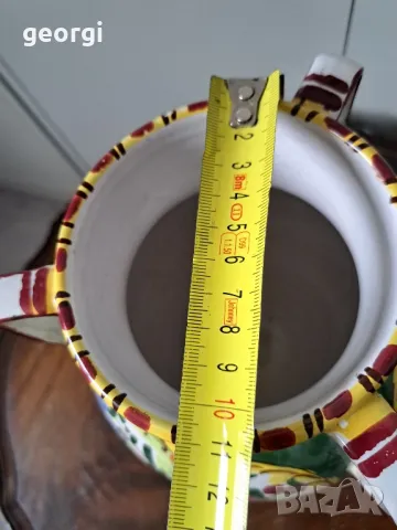 немска керамична ваза с три дръжки уникат   10/2, снимка 5 - Вази - 48903612