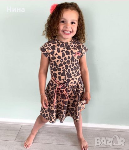 Рокля в леопардов принт Funky xs , снимка 1 - Детски рокли и поли - 32475040