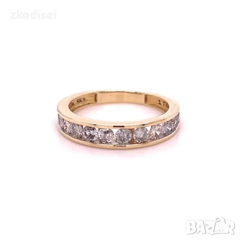 Златен дамски пръстен с 14бр. диаманта 2.51гр. размер:55 10кр. проба:417 модел:28491-1