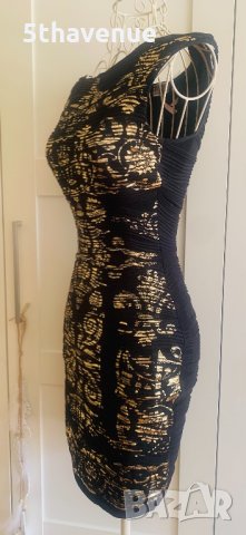 LIPSY Нова къса черна рокля без ръкав златна , снимка 5 - Рокли - 32676142