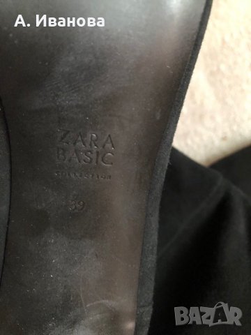 Дамски ботуши Zara естествен велур, снимка 6 - Дамски ботуши - 27434671