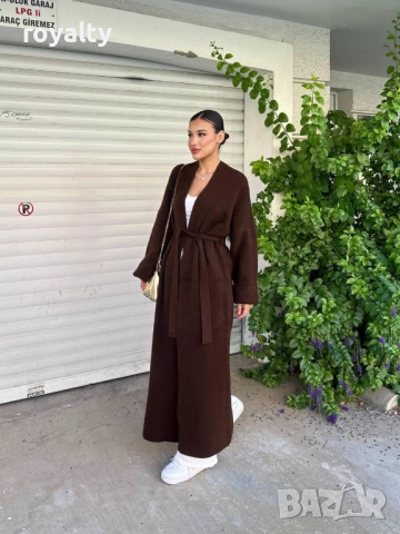 Кафява Дамска Вълнена Жилетка , снимка 2 - Жилетки - 52216037