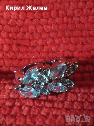 СКЪПОЦЕННА ФЛОРАЛНА АНГЛИЙСКА ОБЕЦА РОДИРАНА БЛАГОРОДНА СТОМАНА с ПЕЧАТ S925 и ФАСЕТ ЦИРКОН 38232, снимка 13 - Обеци - 40938135