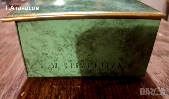 Метална кутиика от цигари Atos Pfau Auslese 50 cigaretten рядка колекционерска, снимка 2 - Антикварни и старинни предмети - 52694389