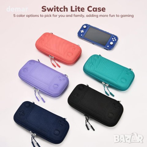 Комплект аксесоари 14 в 1 за Switch Lite с калъф за носене цвят корал, снимка 6 - Други игри и конзоли - 43507180