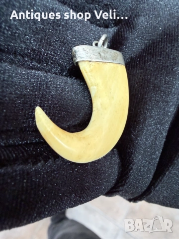 Виулка от кост със сребърен обков №7834 , снимка 2 - Колиета, медальони, синджири - 53082550