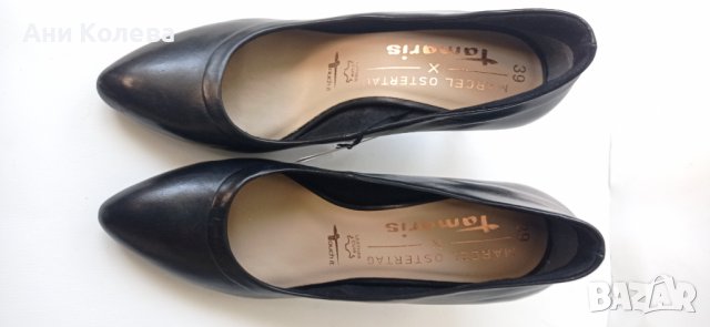 Немски естествени черни обувки Тамарис 39 н-р, снимка 8 - Дамски обувки на ток - 37941485