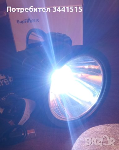 Акумулаторен челник Superfire HL52, USB, LED, 350m накланяща глава , снимка 8 - Къмпинг осветление - 43854300