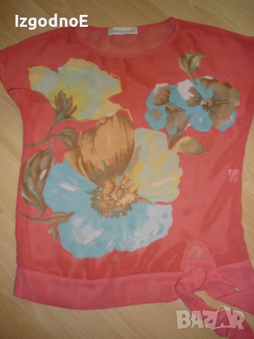 С-М Пъстра лятна блузка на цветя, снимка 2 - Корсети, бюстиета, топове - 40362431