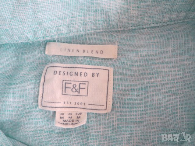Мъжка риза с къс ръкав от лен F&F , снимка 4 - Ризи - 28818448