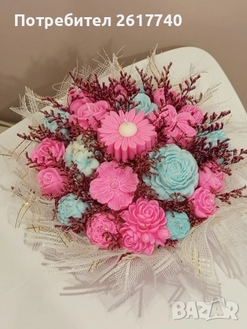 Луксозни соеви букети от свещи – подарък, който остава и след празника., снимка 7 - Декорация за дома - 53354961