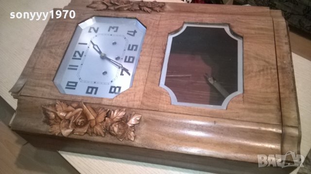 стар дървен часовник-62х43х17см-антика, снимка 9 - Колекции - 26777021