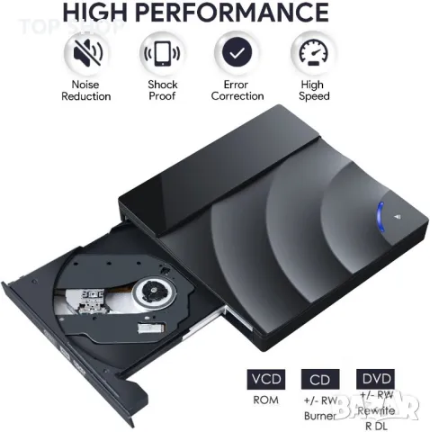 Външно CD DVD устройство/ записвачка Oudekay Ultra Slim Touch, снимка 3 - Захранвания и кутии - 48511993