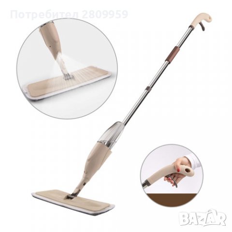 ✨Спрей моп с резервоар SAPIR SP 1120 SMB, Микрофибърна кърпа, Бежов , снимка 1