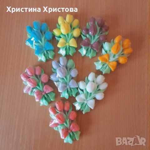 глицериново букетче от лалета , снимка 6 - Декорация за дома - 43901427