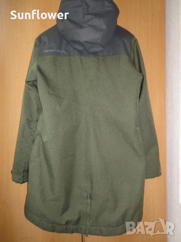 Дамско зелено топло зимно парка яке  Kari Traa с качулка, размер L  , снимка 3 - Якета - 53397755