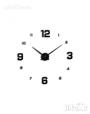 3D стенен часовник с модерен дизайн, самозалепващ се, снимка 4 - Стенни часовници - 43641265