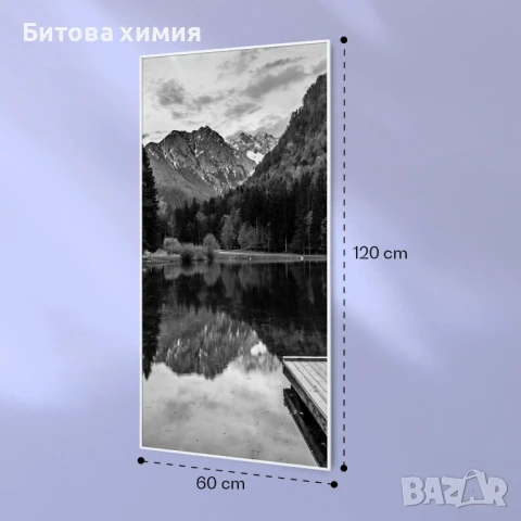 Инфрачервен отоплител, море черно-бяло Wonderwall Air Art Smart, снимка 4 - Радиатори - 51005500